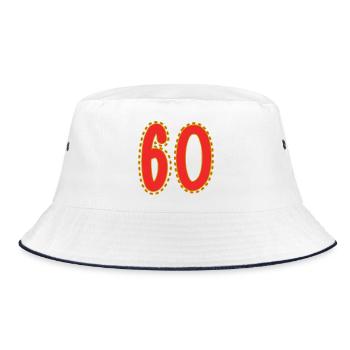 Birthday Design Numbers 60 - Bucket Hat - white/navy - Front