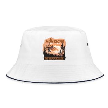 Der Berg ruft mich Natur und Wandern Geschenk - Bucket Hat - Weiß/Navy - Vorne