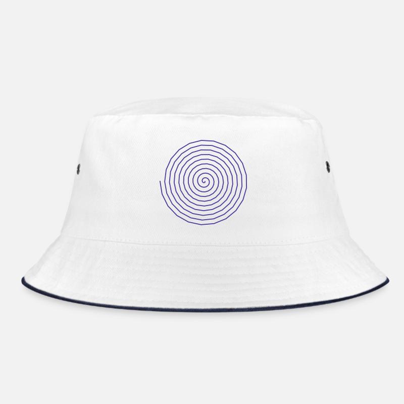 Functional Spiral Pattern Design - Bucket Hat - white/navy