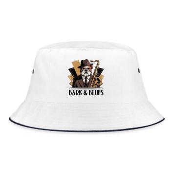 Bark and Blues - Bucket Hat - white/navy - Front