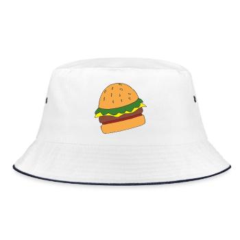Dessin animé drôle de hamburger imprimé - Bob - blanc/marine - Devant