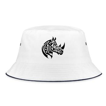 Rhino Tribal - Bucket Hat - white/navy - Front