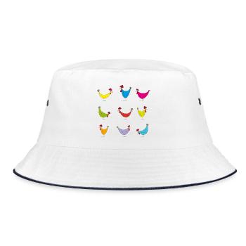 Poulet coloré motif joyeux - Bob - blanc/marine - Devant