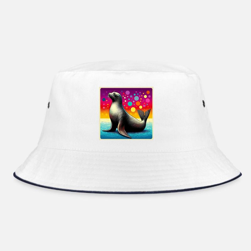 seal - Bucket Hat - white/navy