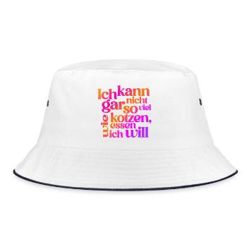 FUNNY VOMITING QUOTE REVERSED :) - Bucket Hat - white/navy - Front