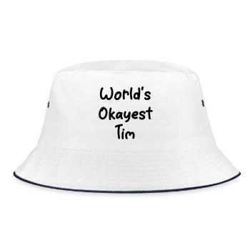 World-s_okayest_Tim - Bucket Hat - Weiß/Navy - Vorne