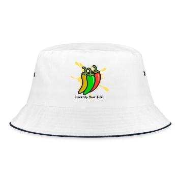 Heißes Trio – Peppen Sie Ihren Stil auf - Bucket Hat - Weiß/Navy - Vorne