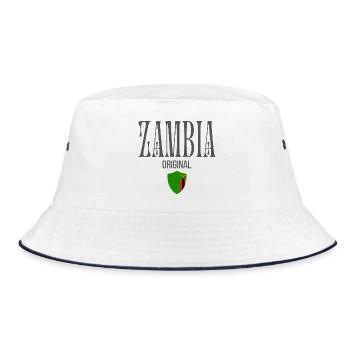 Sambischer Stolz, minimalistisches, elegantes Design - Bucket Hat - Weiß/Navy - Vorne