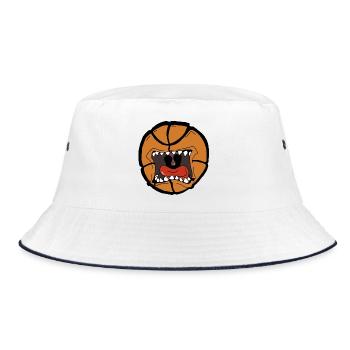 Explosives Basketball-Design - Bucket Hat - Weiß/Navy - Vorne