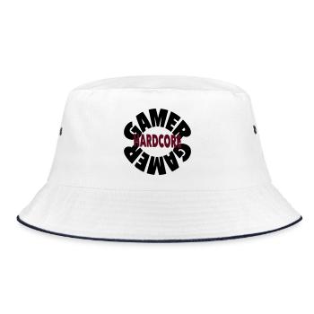Gamer Hardcore – Bold Gaming Statement - Bucket Hat - white/navy - Front