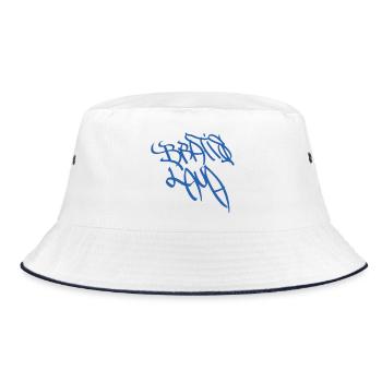 Expressive Graffiti Schriftzug Bratislava - Bucket Hat - Weiß/Navy - Vorne