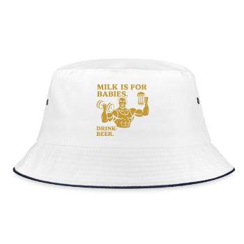 Bold Manly Drink Quote Design - Bucket Hat - white/navy - Front
