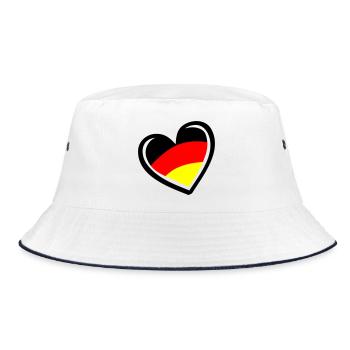 Herz Germany - Bucket Hat - Weiß/Navy - Vorne