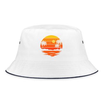Coucher de soleil tropical sur plage - Bob - blanc/marine - Devant