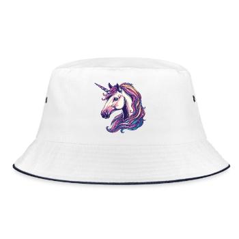 Licorne fantaisie avec crinière arc-en-ciel - Bob - blanc/marine - Devant