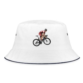 Dynamic cyclist in competition - Bucket Hat - white/navy - Front