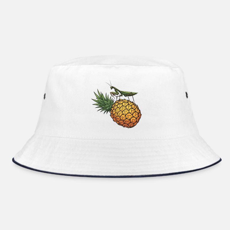 Ananas mit Grashüpfer Illustration Bucket Hat