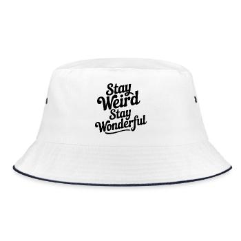Stay Weird Stay Wonderful - Bucket Hat - white/navy - Front
