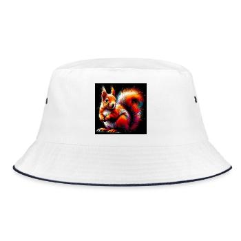 Eichhörnchen - Bucket Hat - Weiß/Navy - Vorne
