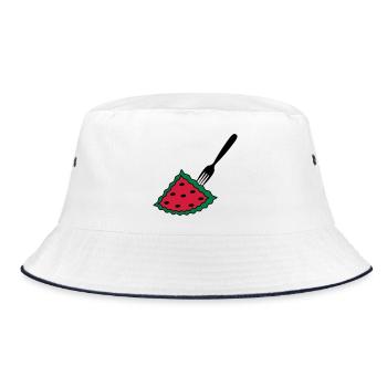 Melon with fork - Bucket Hat - white/navy - Front