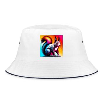 squirrel - Bucket Hat - white/navy - Front