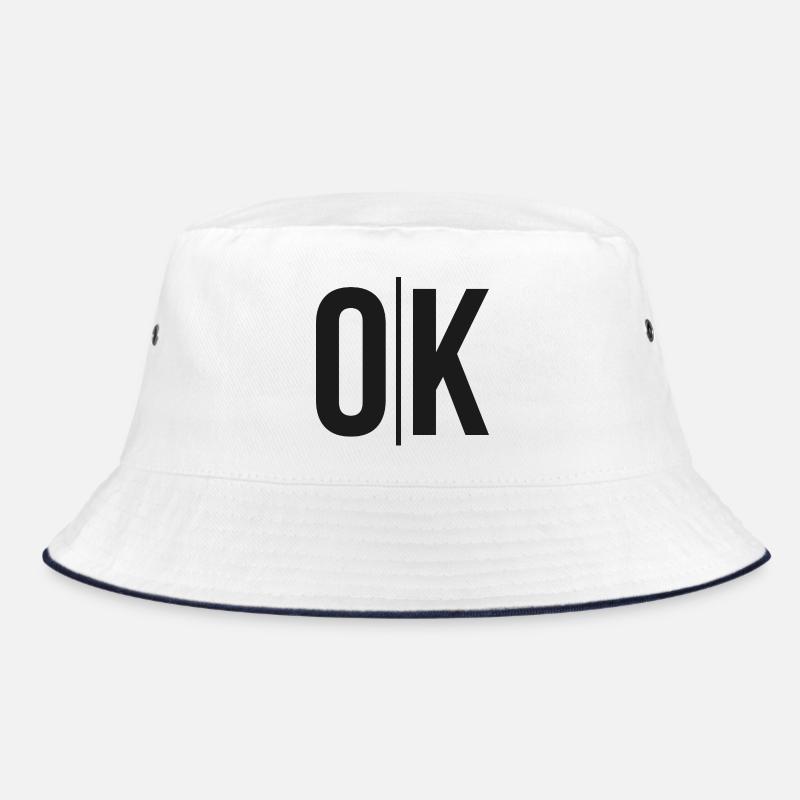 OK Split Monochrome Logo Bucket Hat