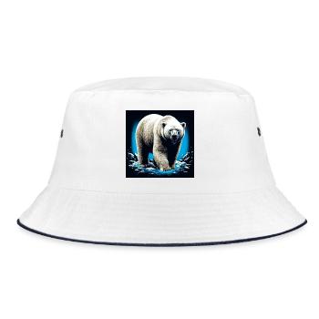 polar bear - Bucket Hat - white/navy - Front