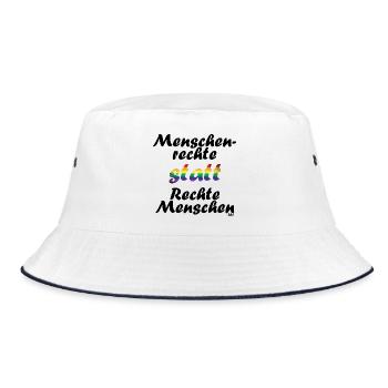 Human rights - Bucket Hat - white/navy - Front