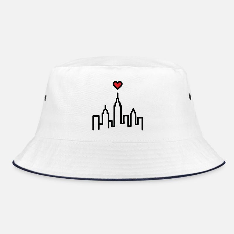 Urbanes Herz auf Skyline Bucket Hat