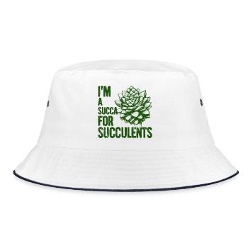 Im a Succa for Succulents - Bucket Hat - white/navy - Front
