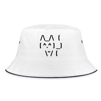 Cute Cat ASCII - Bucket Hat - white/navy - Front