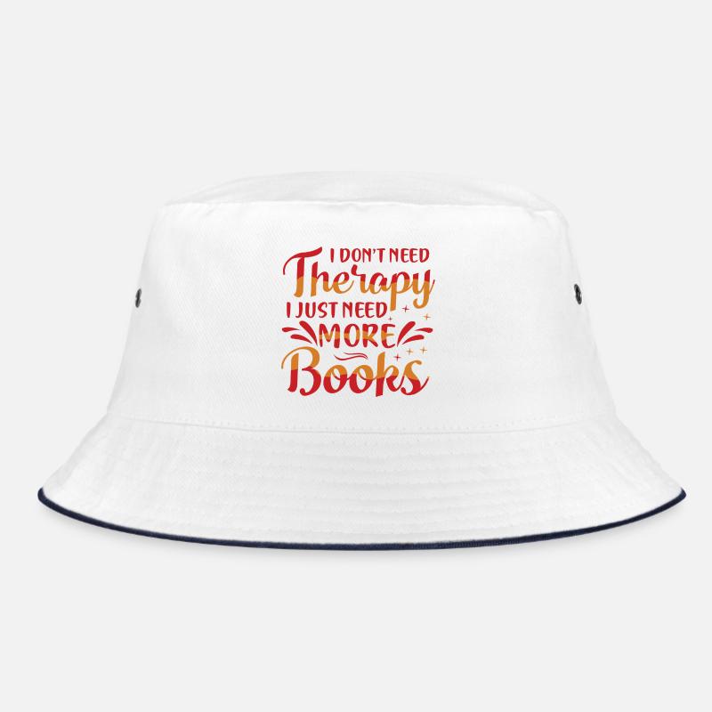 More books please typography - Bucket Hat - white/navy