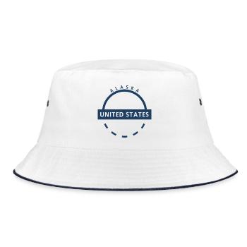 Alaska Emblem United States - Bucket Hat - white/navy - Front