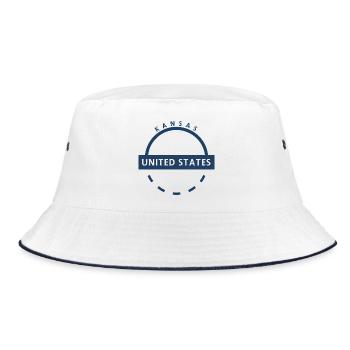 Kansas USA Emblem Design - Bucket Hat - white/navy - Front