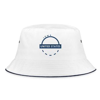 Iowa UnitedStates Arc Badge - Bucket Hat - white/navy - Front