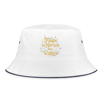 Magie im Herzen des Waldes - Bucket Hat - Weiß/Navy - Vorne