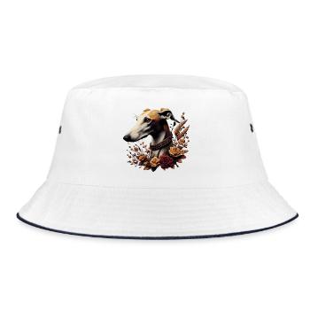 Tête de lévrier Chapelet d’automne - Bob - blanc/marine - Devant