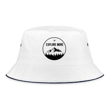 Explorer - Bucket Hat - white/navy - Front