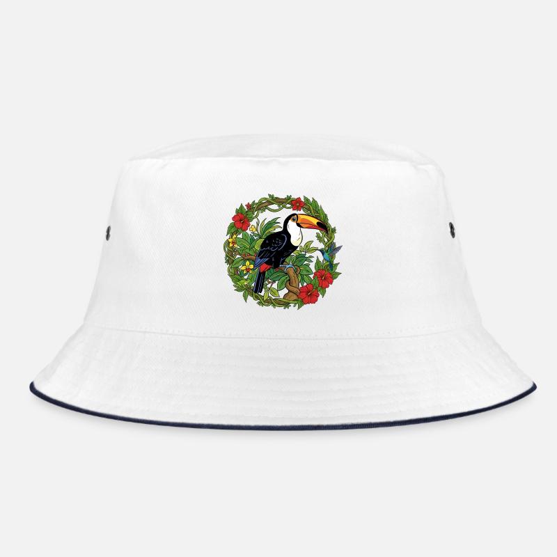 Toukan tropical dans le cercle des fleurs Bob