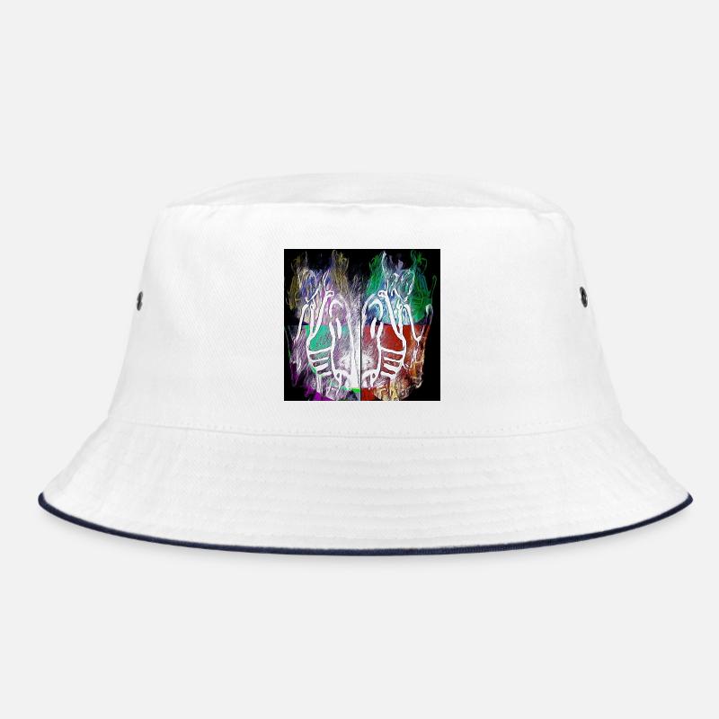 Neon Skeletal Hands Split Art Bucket Hat