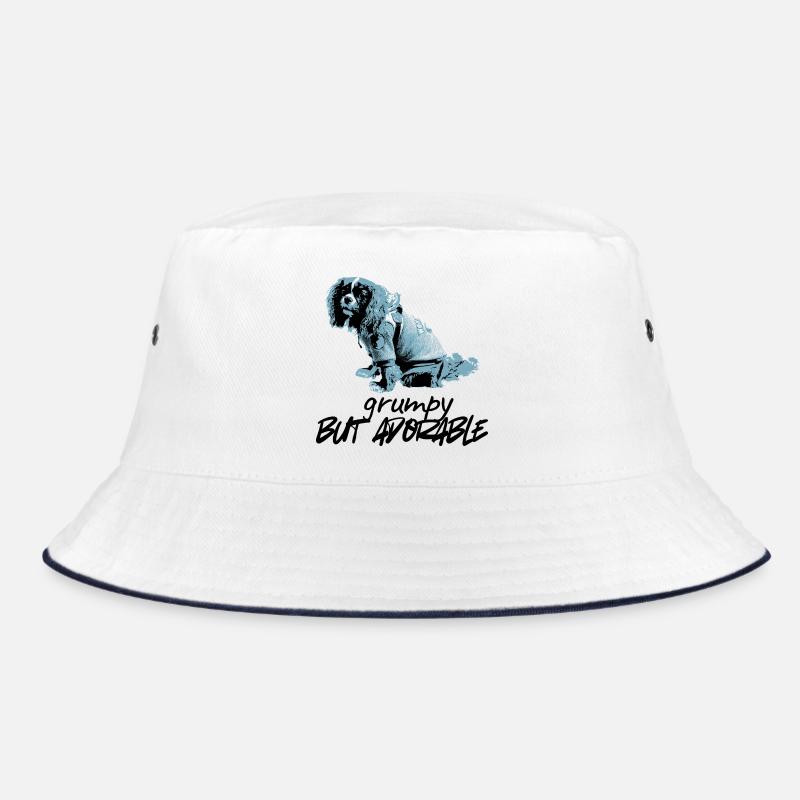 Blaues Hundeporträt im Stencil-Stil Bucket Hat