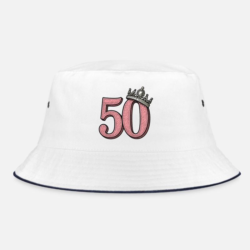 Pinke 50 mit Krone – Süßes Geburtstagsdesign Bucket Hat