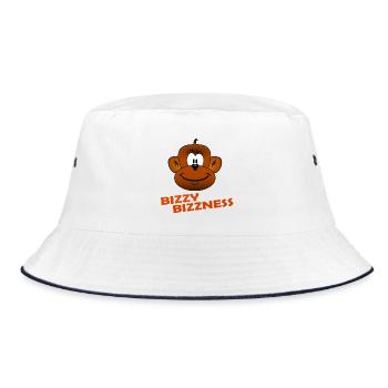 BIZZY BIZZNESS - Bucket Hat - white/navy - Front