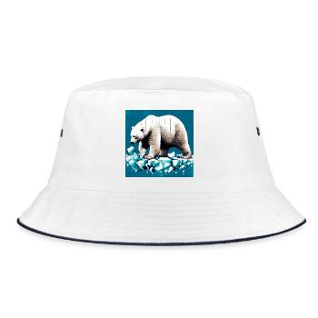 polar bear - Bucket Hat - white/navy - Front