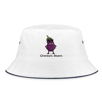 Charming Discreet - Eggplant Caricature - Bucket Hat - white/navy - Front