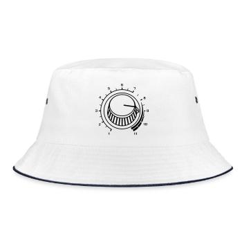 Volume, Turn It Up, Volume, Music, Party, DJ Sound - Bucket Hat - white/navy - Front