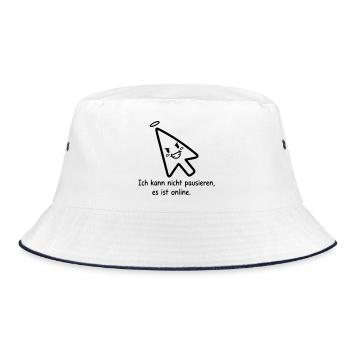 Can't pause | Funny Online Gamer Spruc - Bucket Hat - white/navy - Front