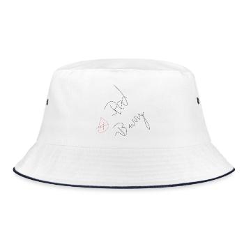 Red Burry! - Bucket Hat - white/navy - Front