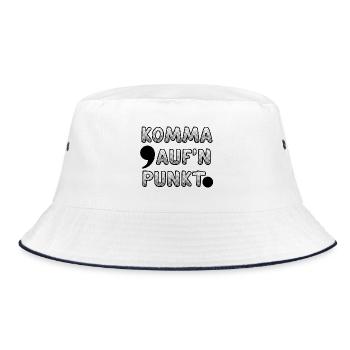Fun word game for grammar / language lovers - Bucket Hat - white/navy - Front