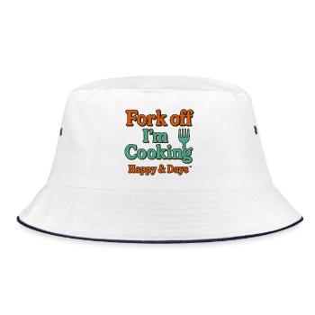 Fork Off I'm Cooking Humor - Bucket Hat - white/navy - Front